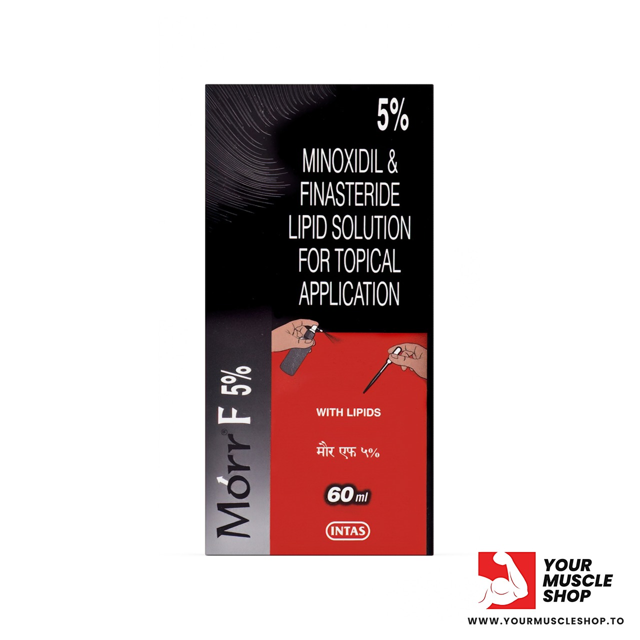 MINOXIDIL & FINASTERIDE LIPID SOLUTION 5% (MORR-F) - 60ML BOTTLE - INTAS PHARMACUETICAL - Image 2