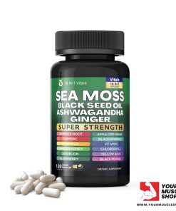 SEA MOSS BLACK SEED OIL ASHWAGANDHA GINGER ( 16 IN 1 VITALS ) – [ 120 CAPSULES ] – SHILAVITALS