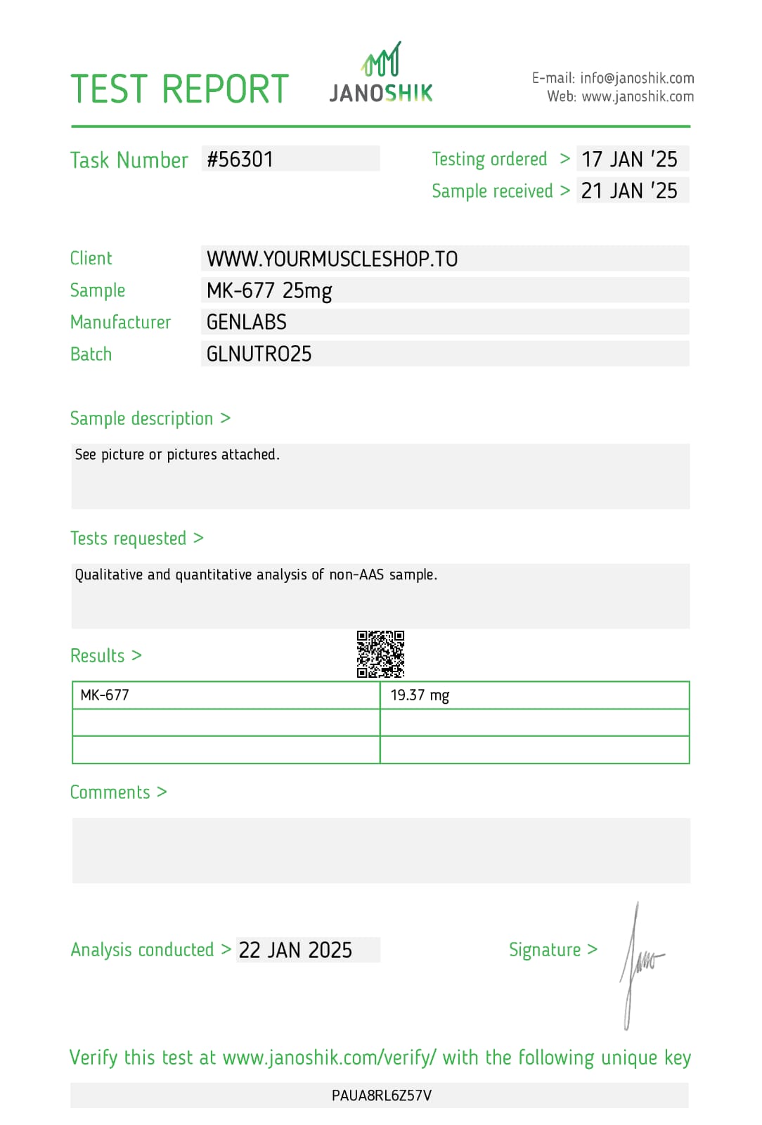 NUTROBAL - MK677 25 MG / PER CAPSULE – 30 CAPSULES- GENLABS - Image 3