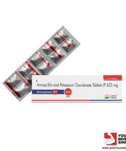 AMOXYHEAL CV 625 ( AMOXYCILLIN 500MG + CLAVULANIC ACID 125MG) 625MG / PER TAB -  [10 TABLETS STRIP ] - HEALING PHARMA