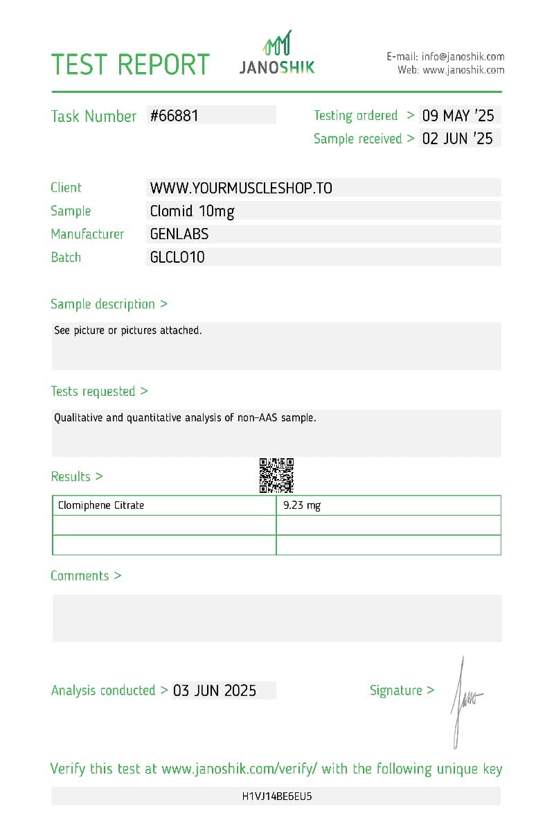CLOMID (CLOMIPHENE CITRATE) 10MG / PER TAB – 200 TABLETS - GENLABS - Image 3