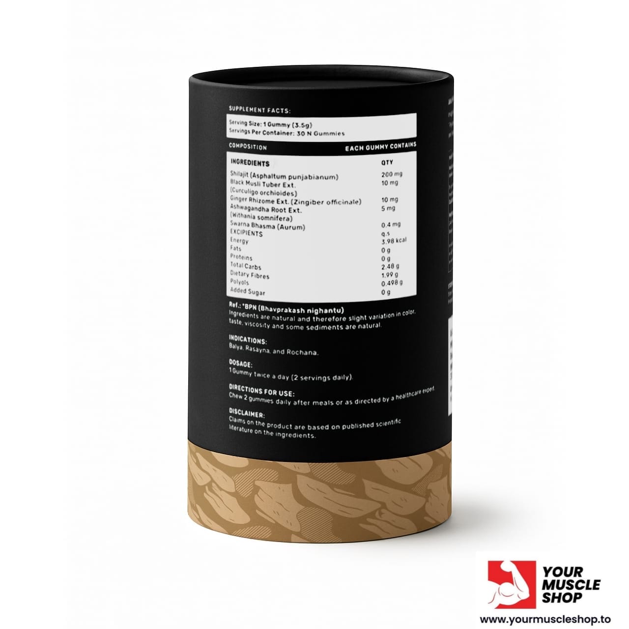 WHAT’S UP WELLNESS SHILAJIT GUMMIES 200 MG RESIN WITH 24 CARAT GOLD DUST - 30 GUMMIES (TAMRIND FLAVOUR) - Image 2