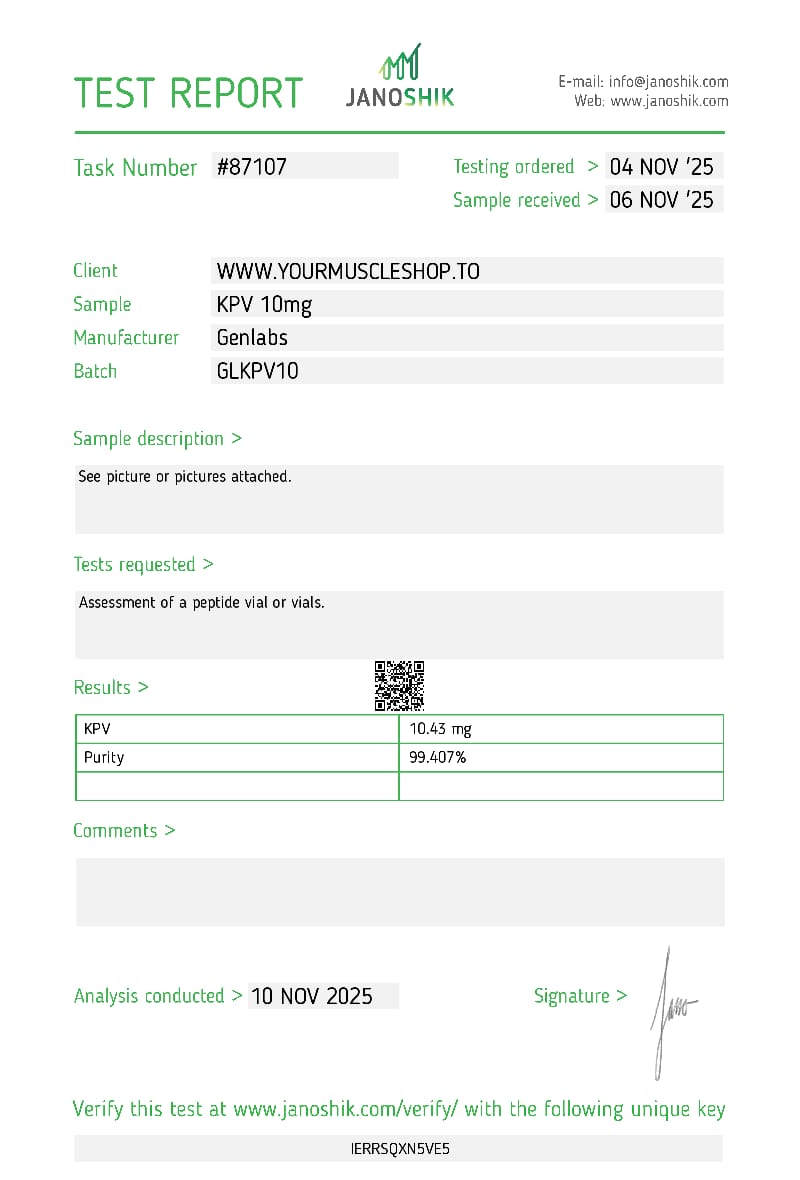KPV 10MG VIAL - GENLABS - Image 2